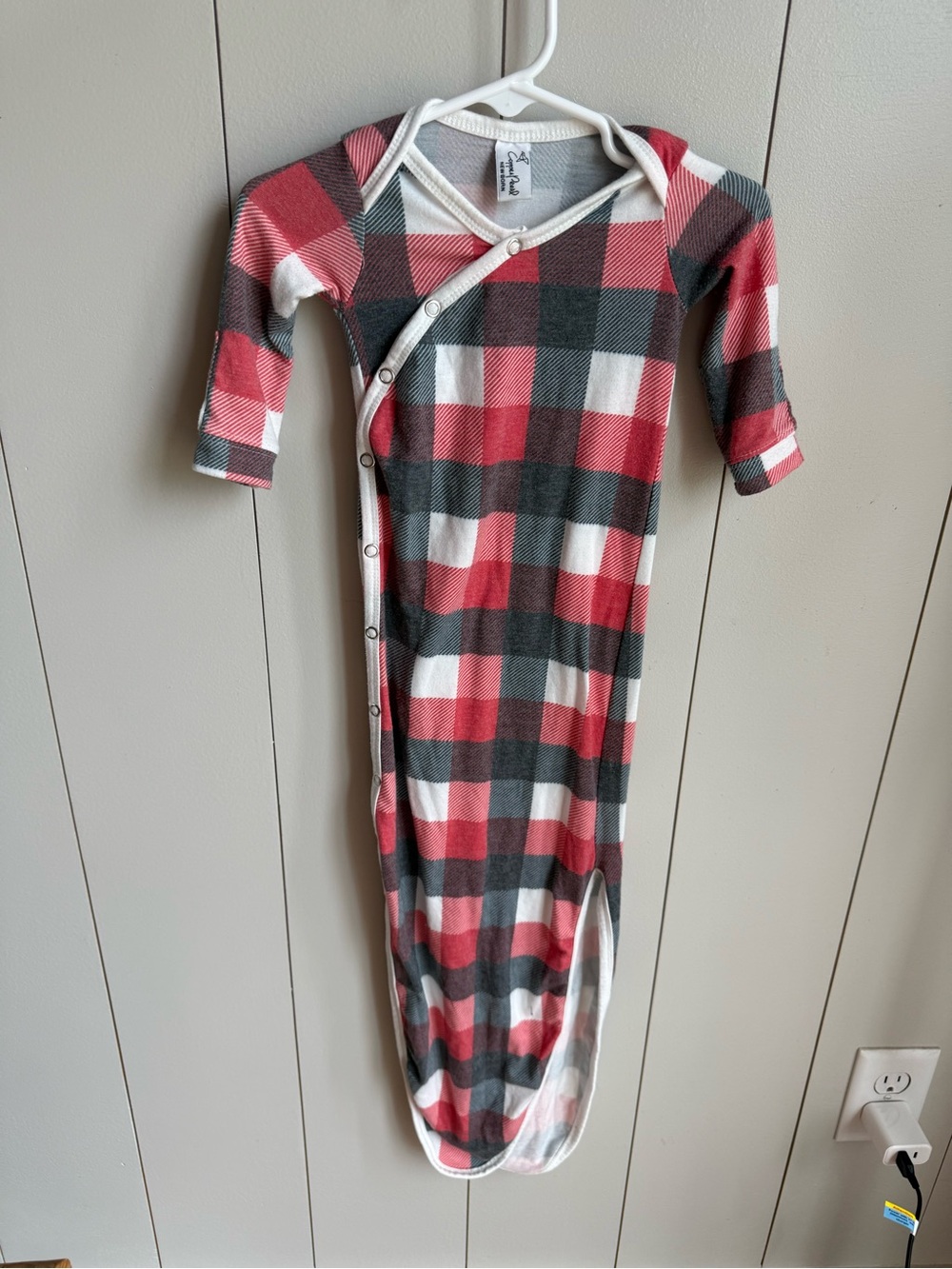 Copper Pearl - Newborn Plaid Snap-Front Baby Gown